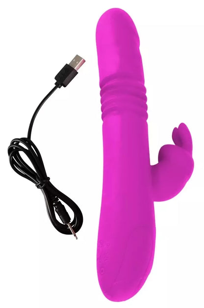 Sweet Smile Thrusting Pearl Ra Pink dvigubo veikimo intymus prietaisas, 26 cm