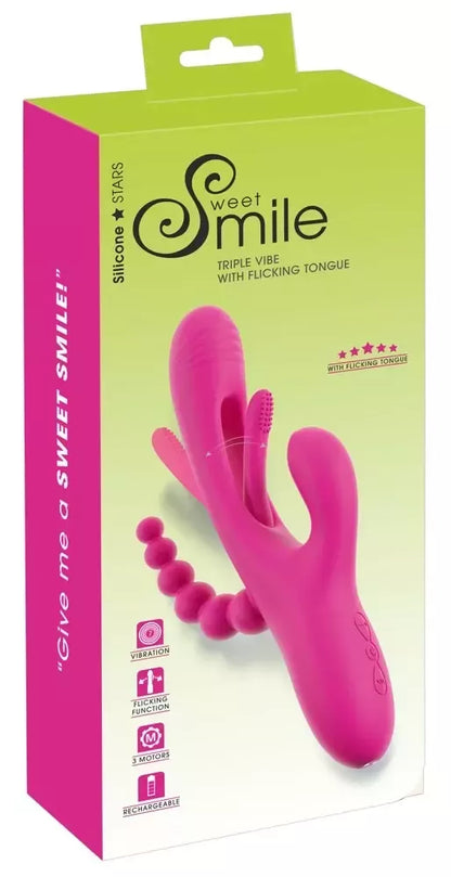 Sweet Smile Triple Vibe Flicking Tongue Multi-Stimulation System 24,4 cm