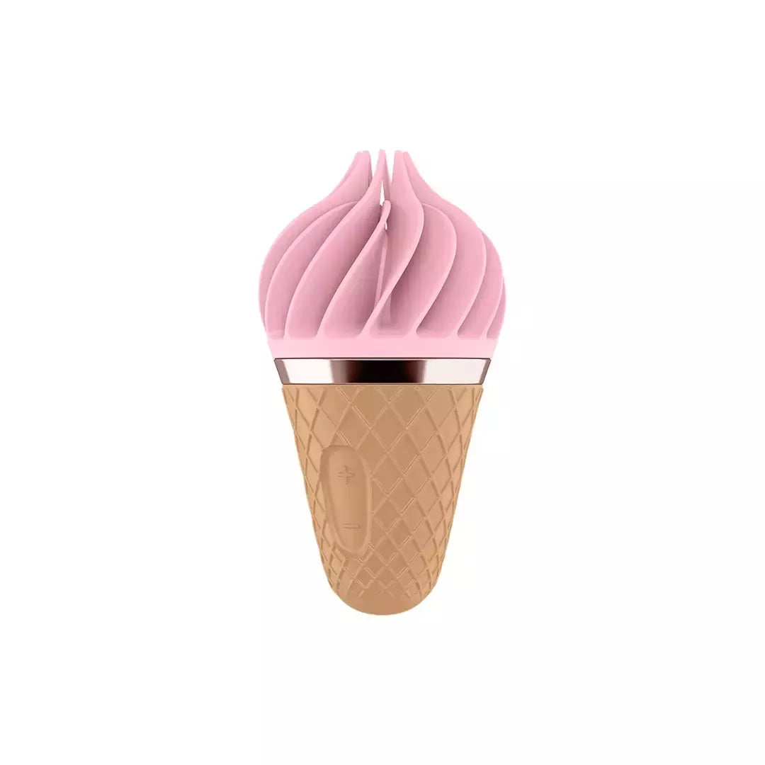 Sweet Treat besisukantis silikoninis stimuliatorius – rožinis, kompaktiškas dizainas