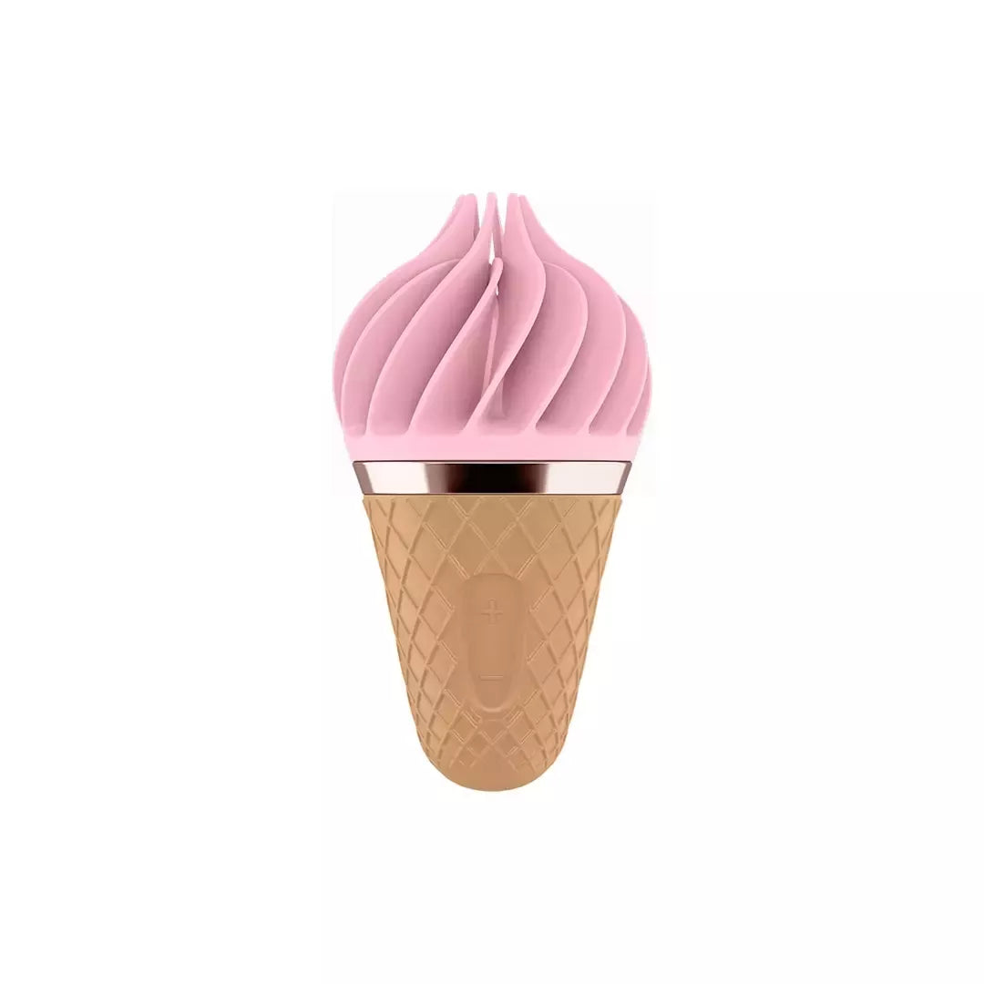 Sweet Treat besisukantis silikoninis stimuliatorius – rožinis, kompaktiškas dizainas