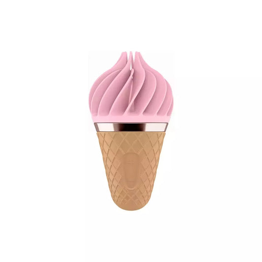 Sweet Treat besisukantis silikoninis stimuliatorius – rožinis, kompaktiškas dizainas