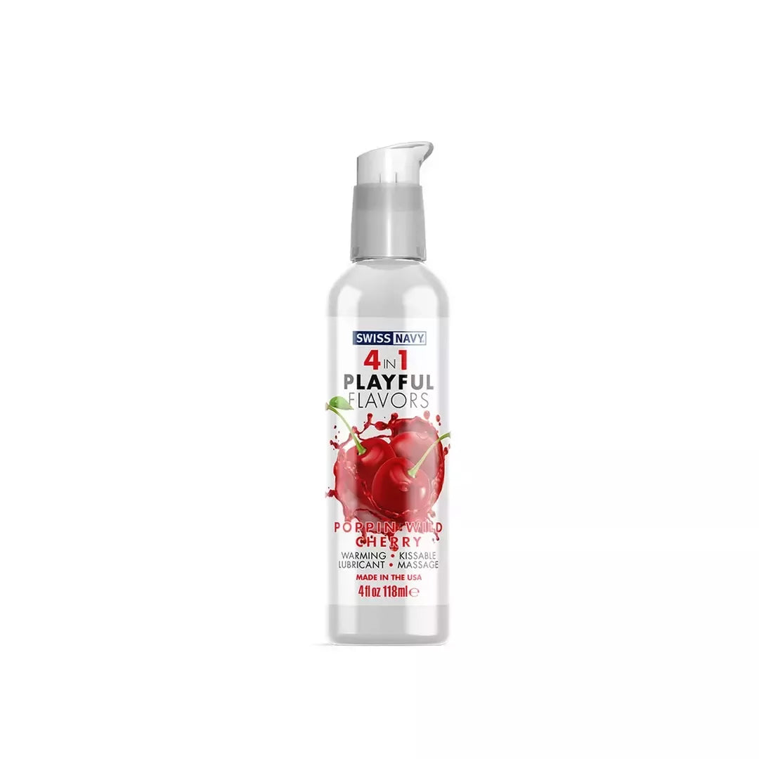 Swiss Navy 4-in-1 Lubricant Wild Cherry Flavor 118ml be parabenų