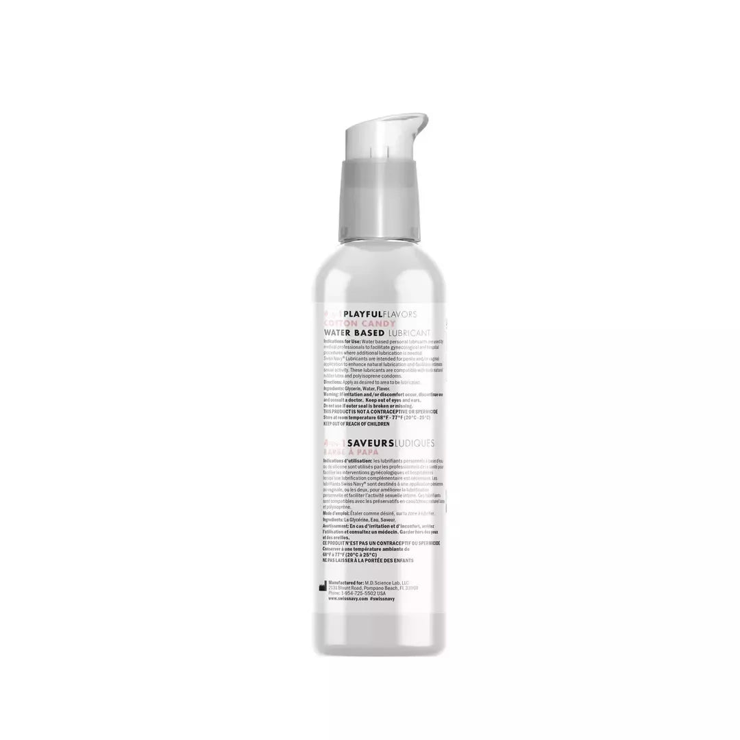Swiss Navy 4-in-1 lubrikantas, cukraus vatos skonio, 118 ml, be parabenų
