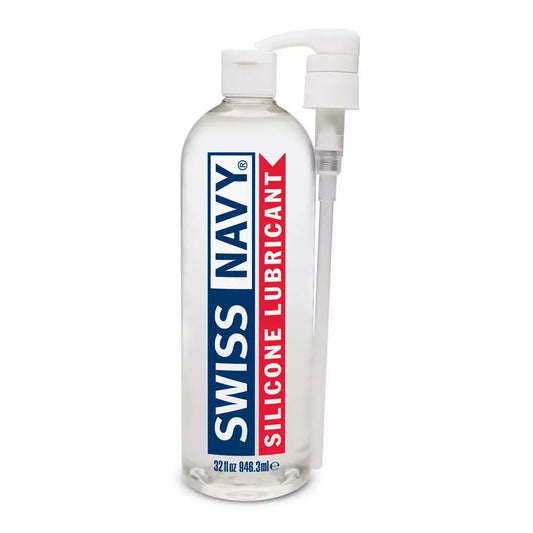 Swiss Navy Premium silikoninis lubrikantas 946 ml – apsaugota nuo pratekėjimo pompos sistema