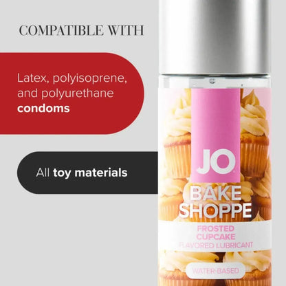 System JO Bake Shoppe Frosted Cupcake vandens pagrindo lubrikantas, 60 ml, vanilės aromato