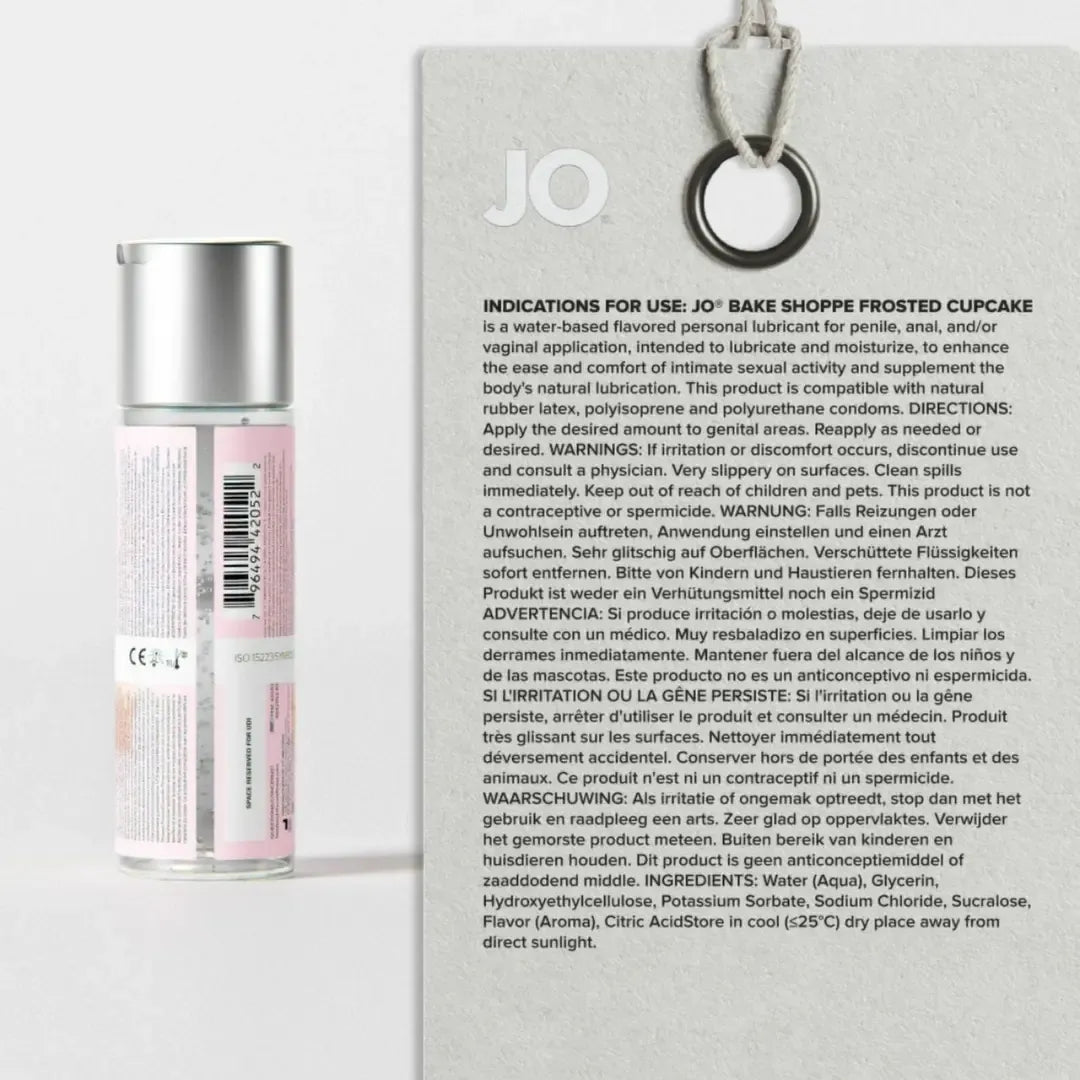 System JO Bake Shoppe Frosted Cupcake vandens pagrindo lubrikantas, 60 ml, vanilės aromato