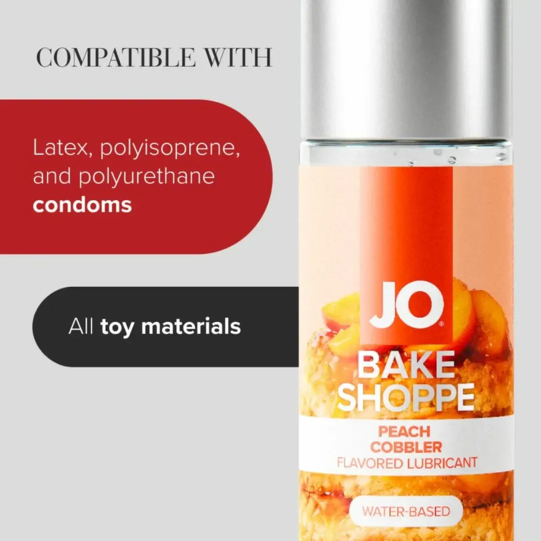 System JO Bake Shoppe Peach Cobbler vandens pagrindu pagamintas lubrikantas 60 ml - deserto aromatas
