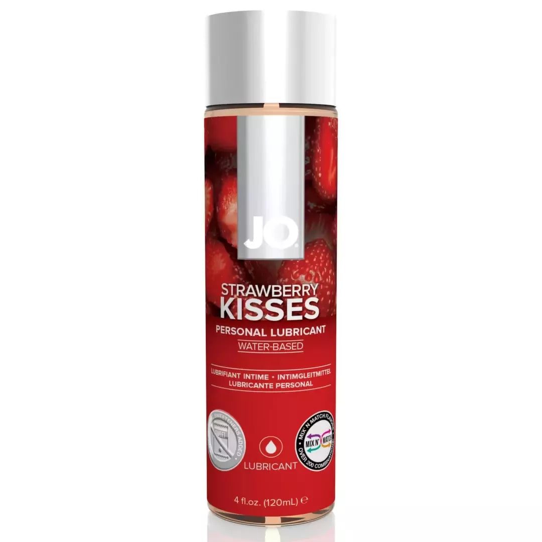 System JO H2O aromatizuotas vandens pagrindo lubrikantas, braškių skonio, 120 ml, veganiškas