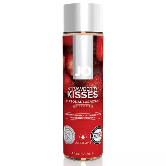 System JO H2O aromatizuotas vandens pagrindo lubrikantas, braškių skonio, 120 ml, veganiškas