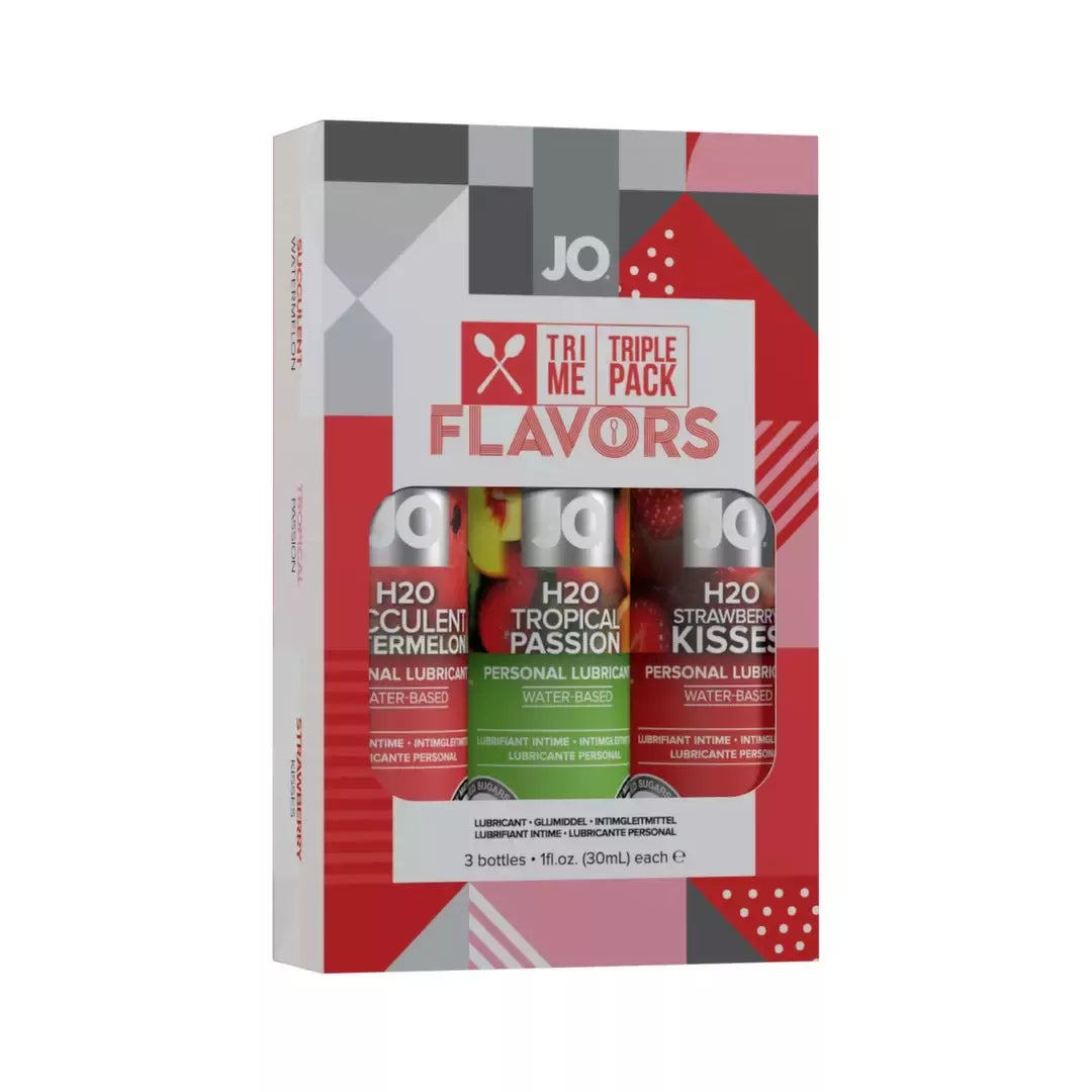 System JO Tri Me Flavors lubrikantų rinkinys 3 x 30 ml, tropinių ir vaisių skonių derinys