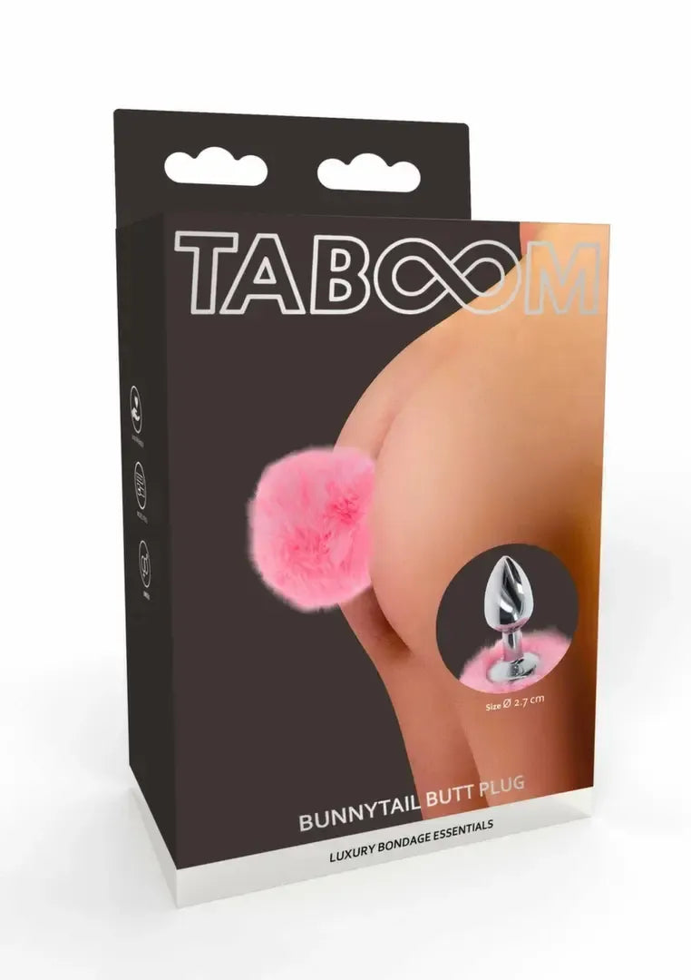 TABOOM Bunnytail Plug Pink – aliuminis modelis su dirbtinio kailio uodegėle, mažas dydis