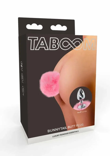 TABOOM Bunnytail Plug Pink – aliuminis modelis su dirbtinio kailio uodegėle, mažas dydis