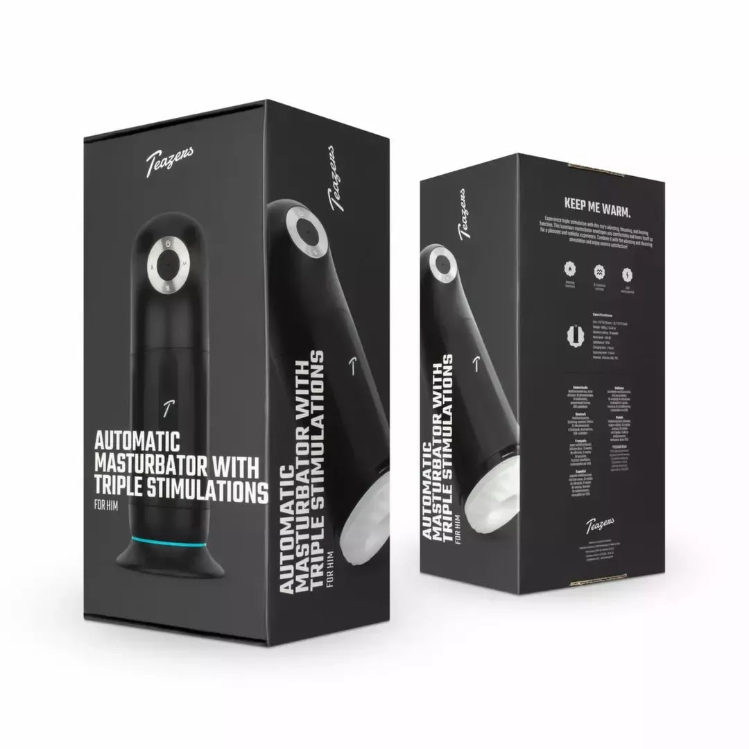 Teazers automatinis intymus prietaisas su triguba kaitinimo ir vibracijos funkcija, USB