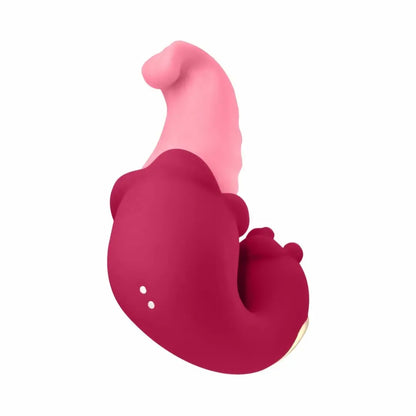 Teazers Double Tongue Pink dvigubo veikimo silikoninis intymus prietaisas