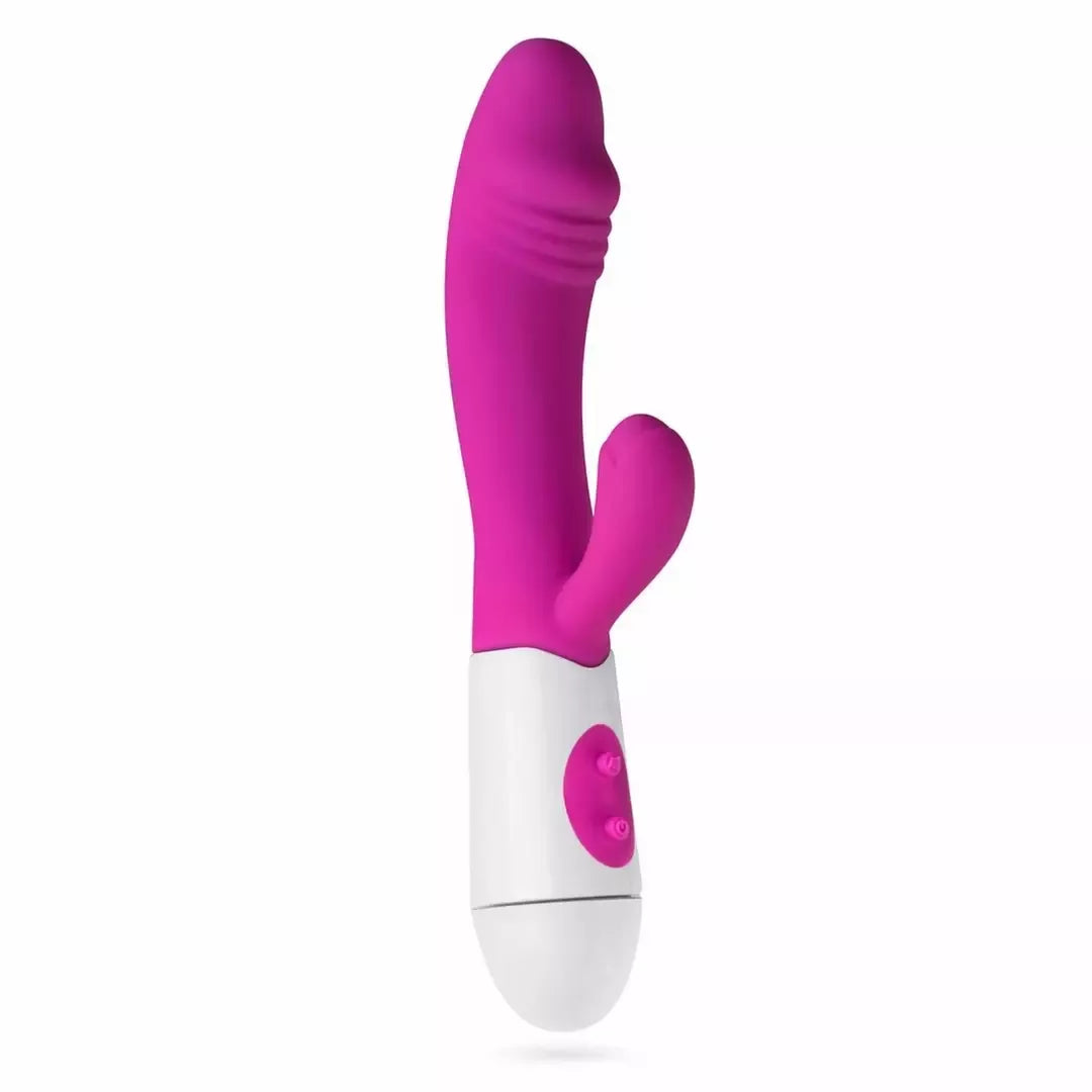 Teazers Pink Dual-Action silikoninis triušio formos vibratorius, 10 režimų, atsparus vandeniui