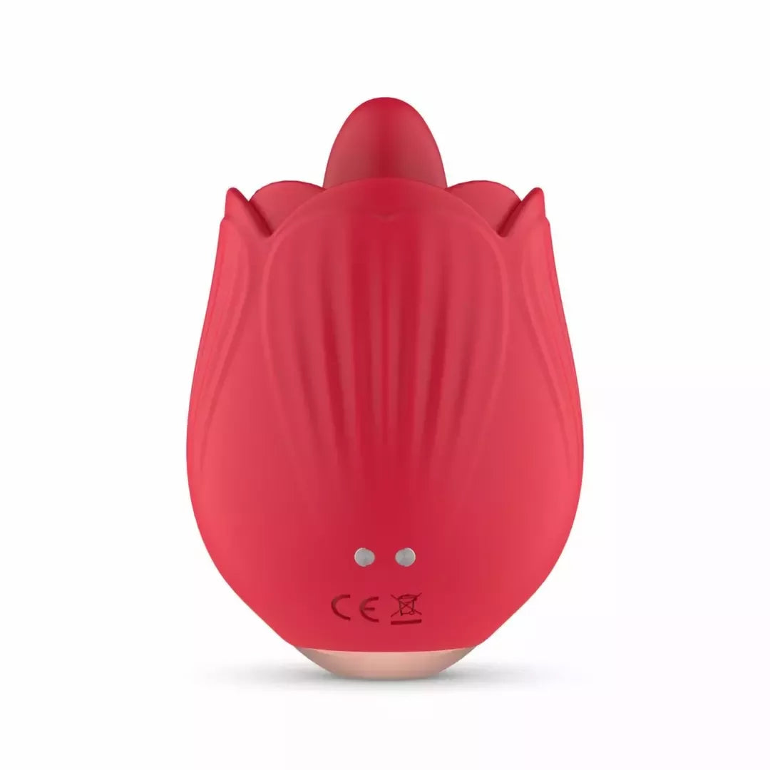 Teazers Rose Intimate Device stimuliatorius su liežuvio imitacija ir vibracija, rožinis