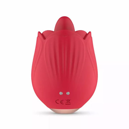 Teazers Rose Intimate Device stimuliatorius su liežuvio imitacija ir vibracija, rožinis
