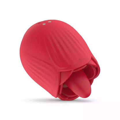 Teazers Rose Intimate Device stimuliatorius su liežuvio imitacija ir vibracija, rožinis