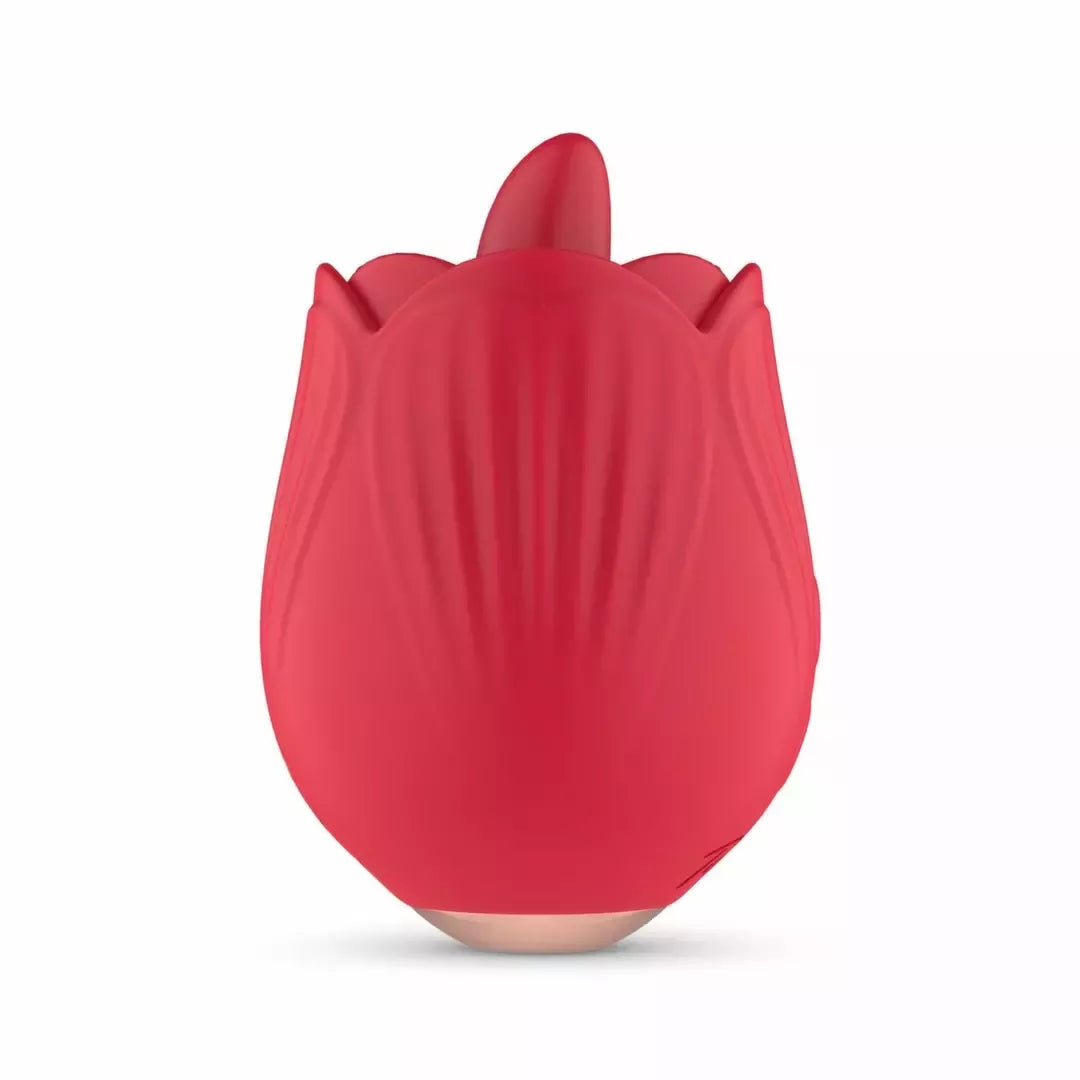 Teazers Rose Intimate Device stimuliatorius su liežuvio imitacija ir vibracija, rožinis