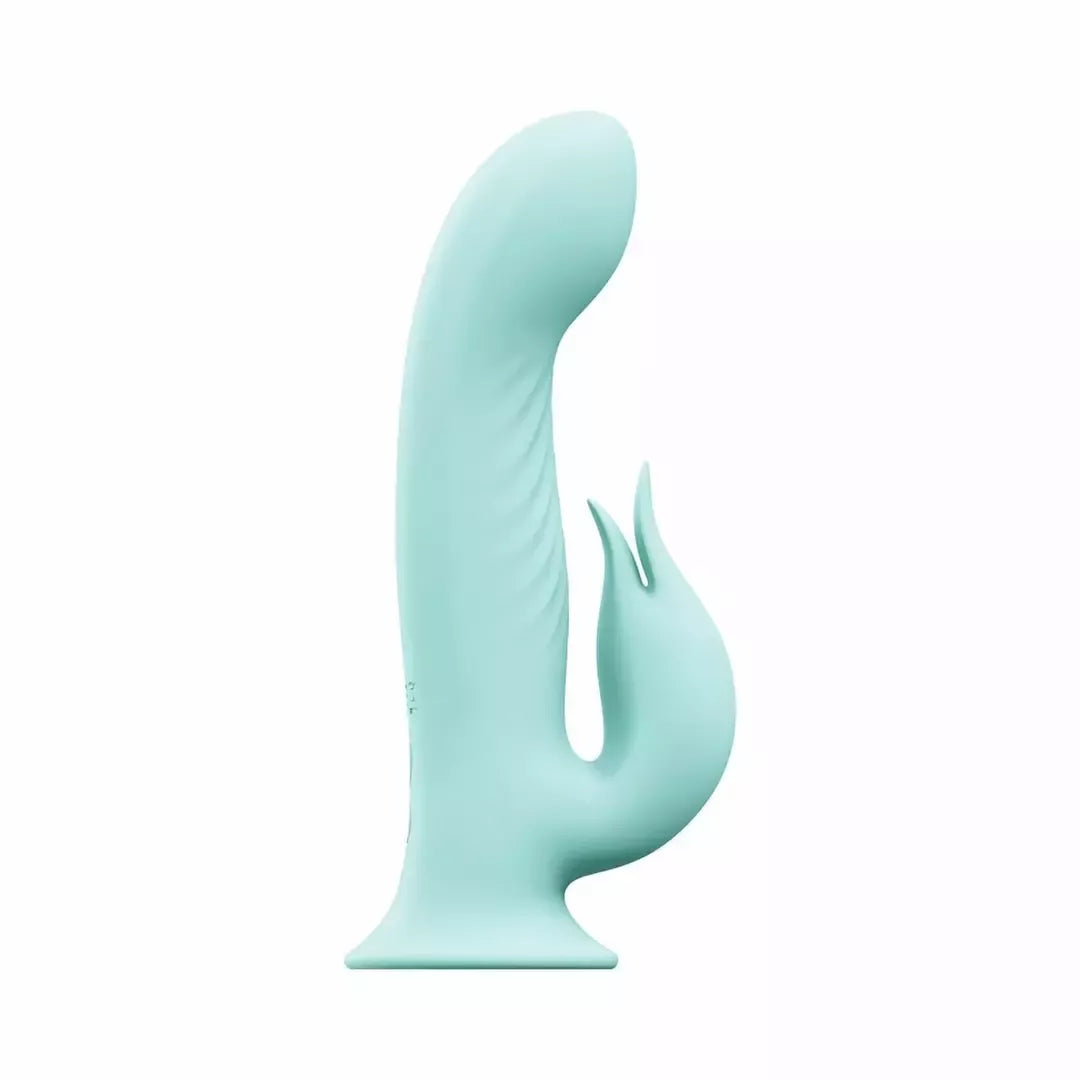 Teazers Rotating Rabbit System vibratorius su nuotolinio valdymo pulteliu – su siurbtuku, atsparus vandeniui, įkraunamas per USB