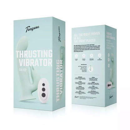 Teazers Rotating Rabbit System vibratorius su nuotolinio valdymo pulteliu – su siurbtuku, atsparus vandeniui, įkraunamas per USB