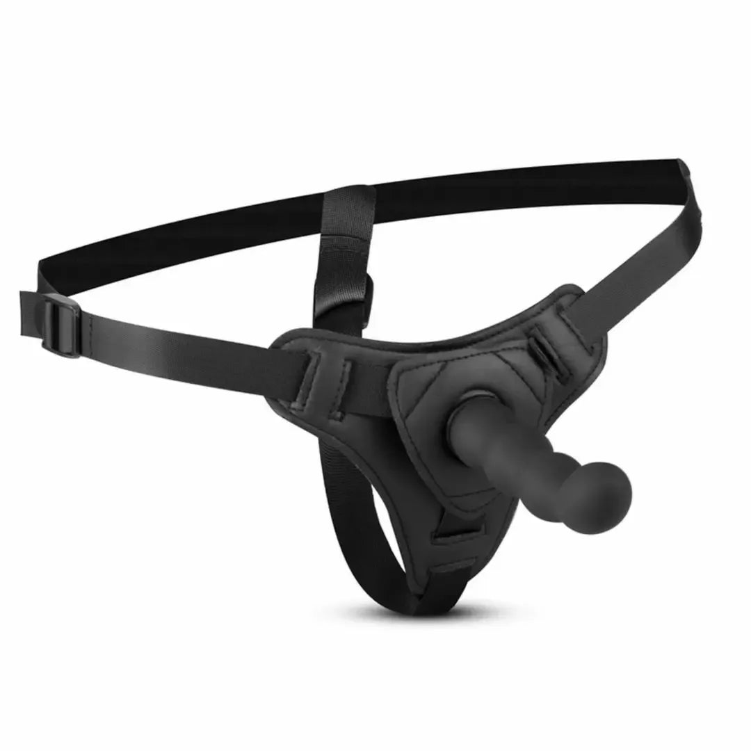Teazers silikoninis strap-on rinkinys, juodas, reguliuojami diržai, 110 cm