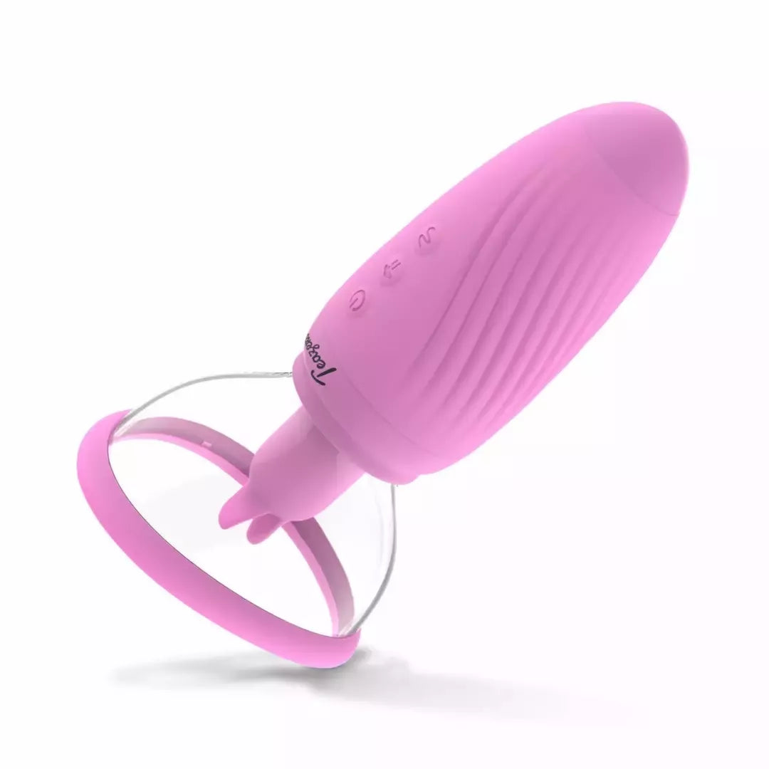 Teazers Suction Cup Intimate Stimulator su dvigubais vibracijos režimais, rožinis