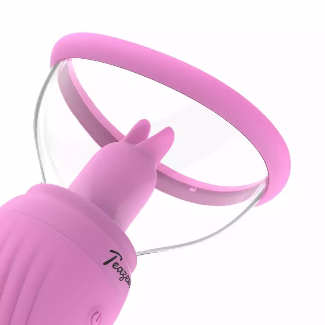Teazers Suction Cup Intimate Stimulator su dvigubais vibracijos režimais, rožinis