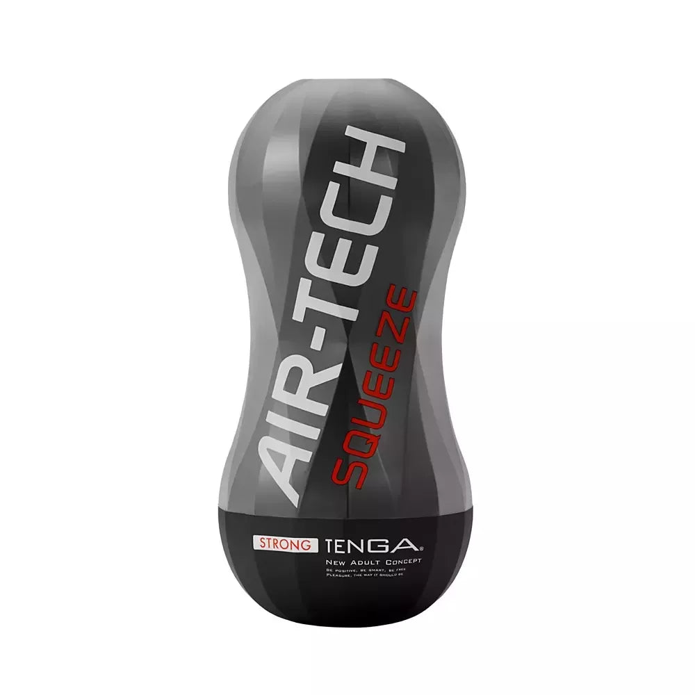 Tenga Air-Tech Squeeze Strong intymus prietaisas su lanksčiu dėklu, juodas