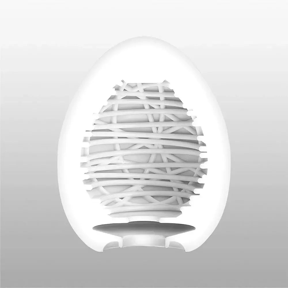 Tenga Egg Silky II kompaktiškas tekstūruotas intymus prietaisas, baltas