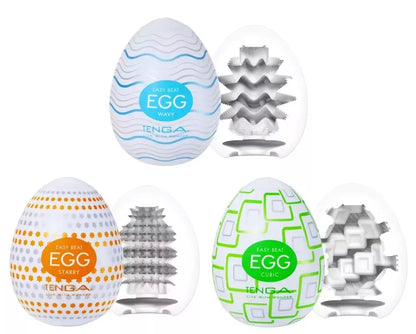 Tenga Egg Standard Set 1 – Kompaktiškas lankstus intymus prietaisas, 3 vnt. pakuotė