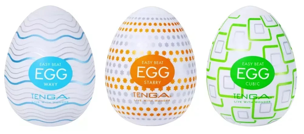 Tenga Egg Standard Set 1 – Kompaktiškas lankstus intymus prietaisas, 3 vnt. pakuotė