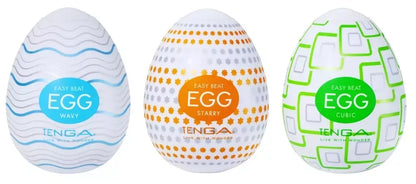 Tenga Egg Standard Set 1 – Kompaktiškas lankstus intymus prietaisas, 3 vnt. pakuotė