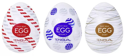 Tenga Egg Standard Set x3 – kompaktiškų vienkartinių intymių movų rinkinys