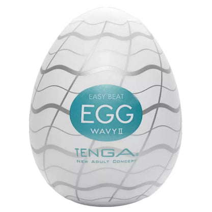 Tenga Egg Wavy II – Kompaktiškas tekstūrinis silikoninis intymus prietaisas