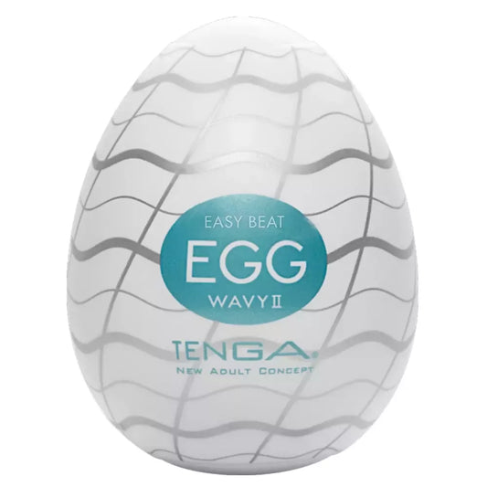 Tenga Egg Wavy II – Kompaktiškas tekstūrinis silikoninis intymus prietaisas