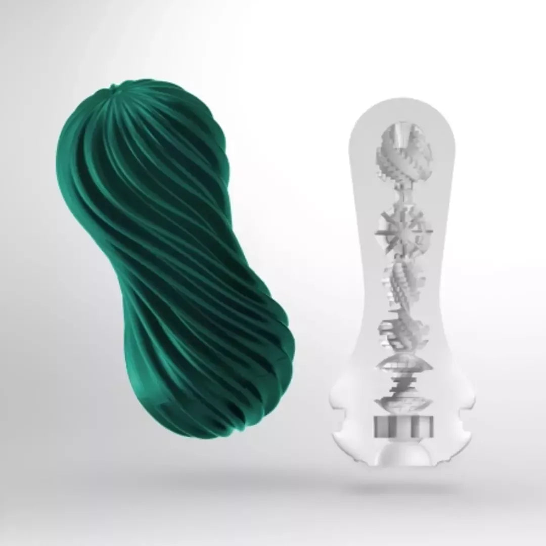 Tenga Flex II Fizzy Green intymi spiralinė sistema – daugkartinio naudojimo, tekstūruota