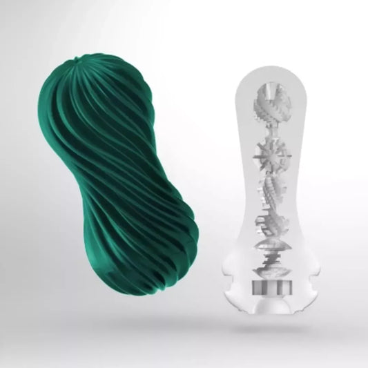 Tenga Flex II Fizzy Green intymi spiralinė sistema – daugkartinio naudojimo, tekstūruota