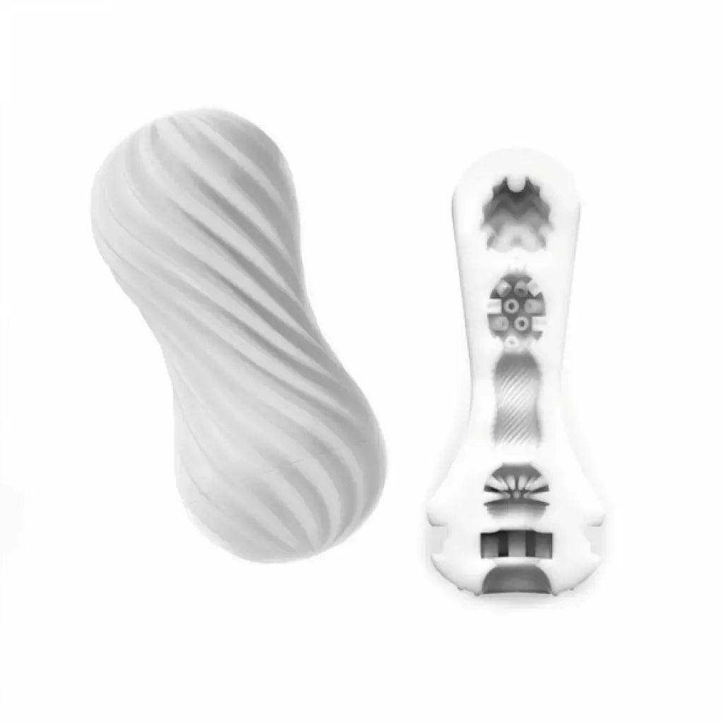Tenga Flex Silky White – lankstus intymus prietaisas, švelni spiralinė tekstūra