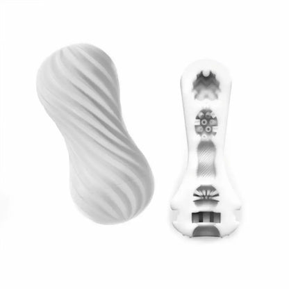 Tenga Flex Silky White – lankstus intymus prietaisas, švelni spiralinė tekstūra