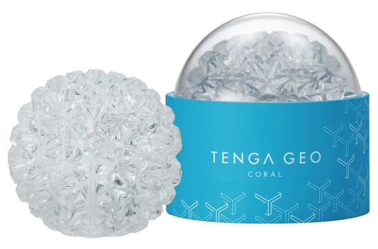 Tenga GEO CORAL intymus masažuoklis, skaidrus, elastingas, 10,8 cm