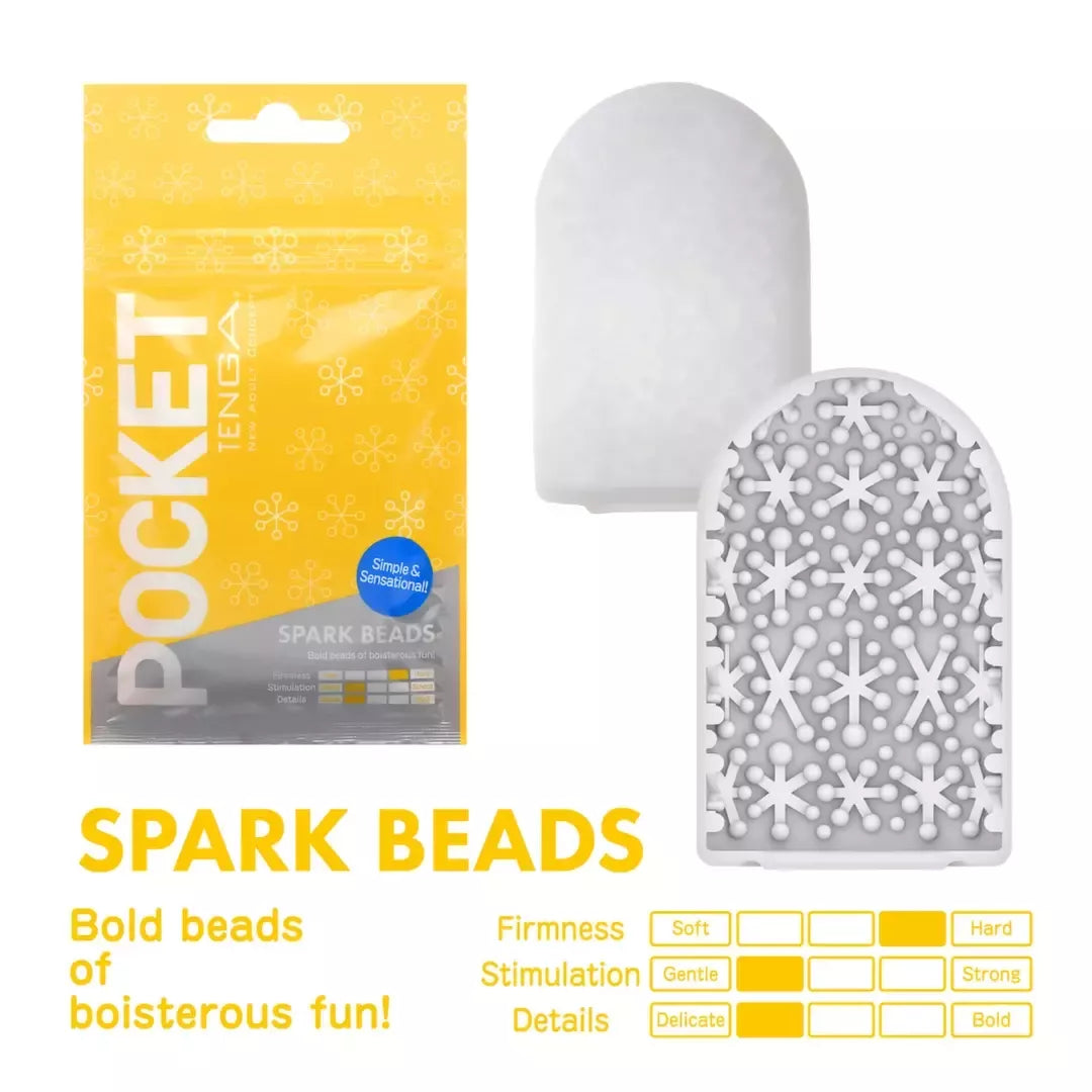 Tenga Pocket Spark Beads – kompaktiškas kelioninis intymus įrenginys, higieniška pakuotė