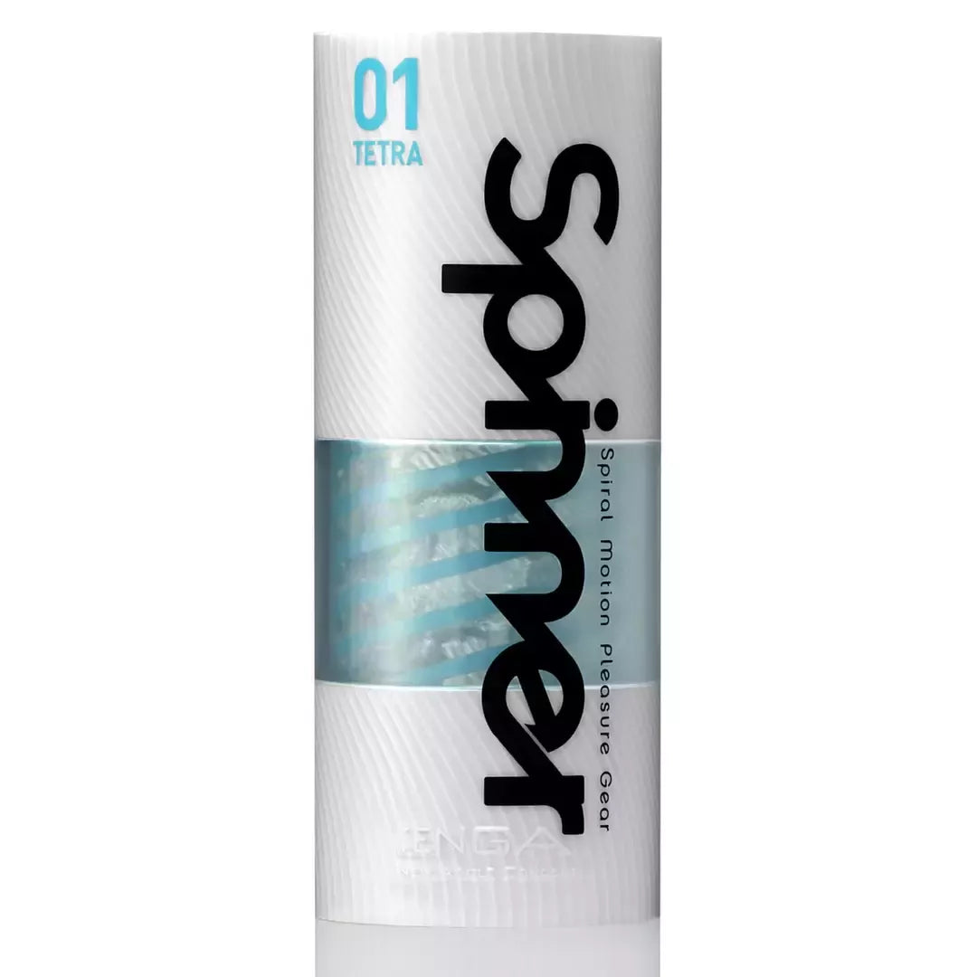 TENGA Spinner 01 Tetra – geometriškai tekstūruotas intymus prietaisas, skaidrus