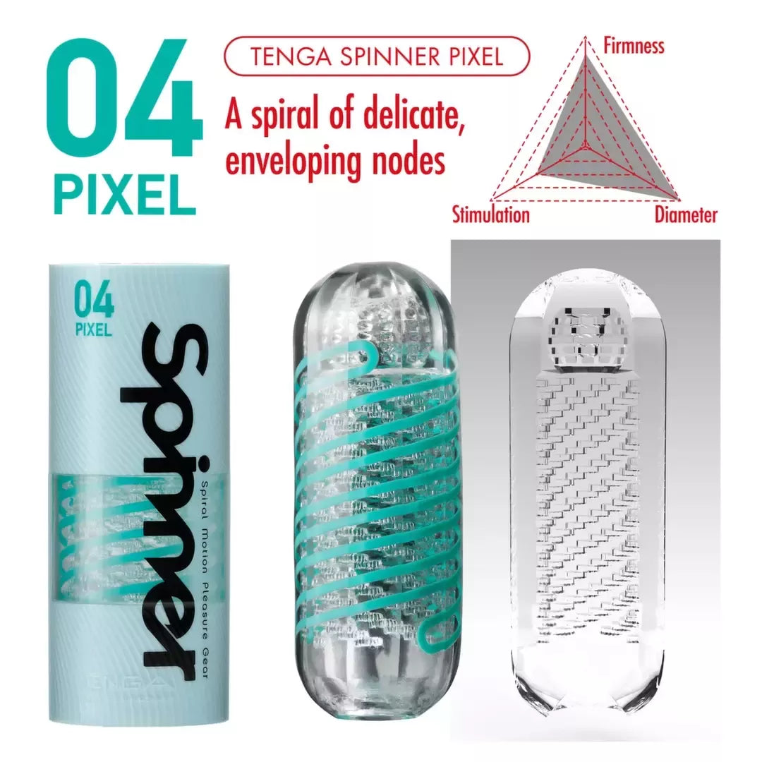 Tenga Spinner 04 Pixel besisukantis stimuliatorius su spiraline tekstūra