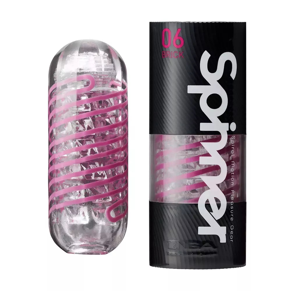 Tenga Spinner 06 Brick besisukantis intymus prietaisas – tekstūrinis spiralinis dizainas