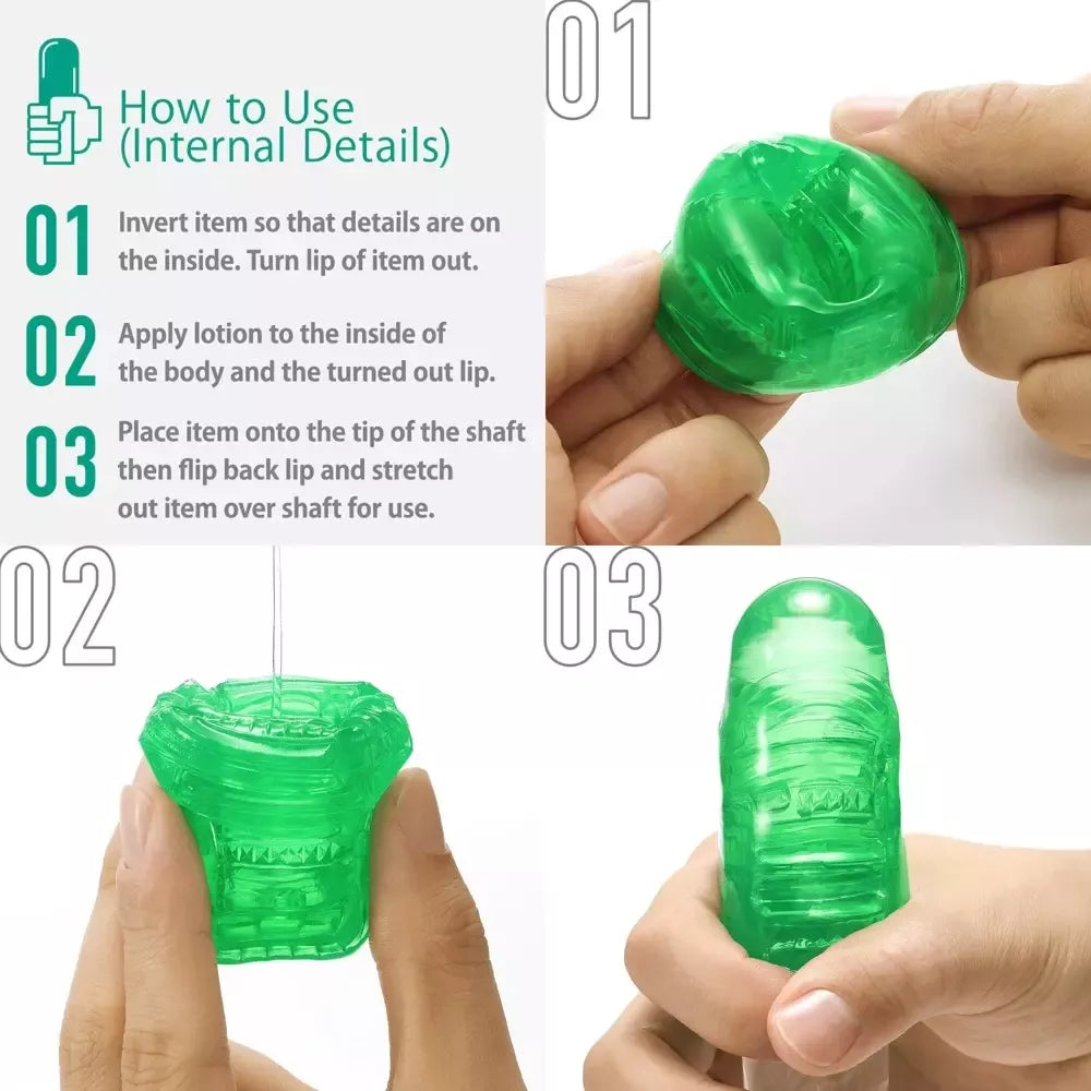 Tenga UNI Emerald lanksti intymios higienos mova, dviguba tekstūra, 6 cm, TPE