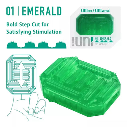 Tenga UNI Emerald lanksti intymios higienos mova, dviguba tekstūra, 6 cm, TPE