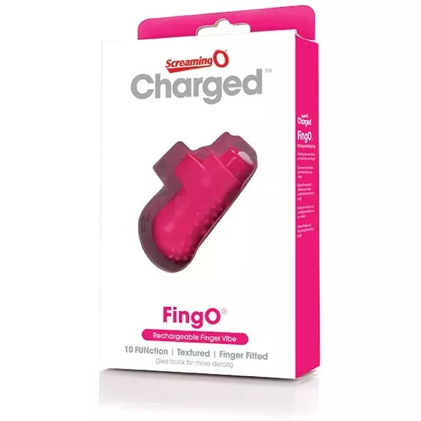 The Screaming O Charged FingO Pink – kompaktiškas piršto vibratorius, 10 režimų