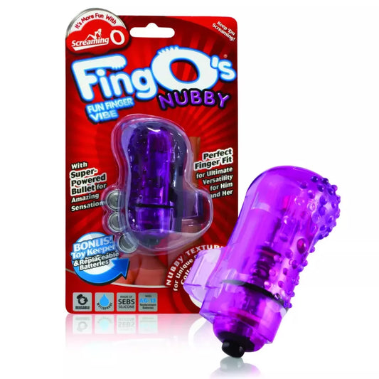 The Screaming O FingO Nubby Purple – ant piršto užmaunamas vibracinis masažuoklis