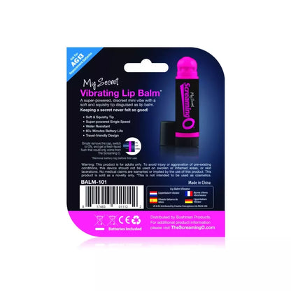 The Screaming O My Secret Vibrating Lip Balm rožinis mini intymus prietaisas